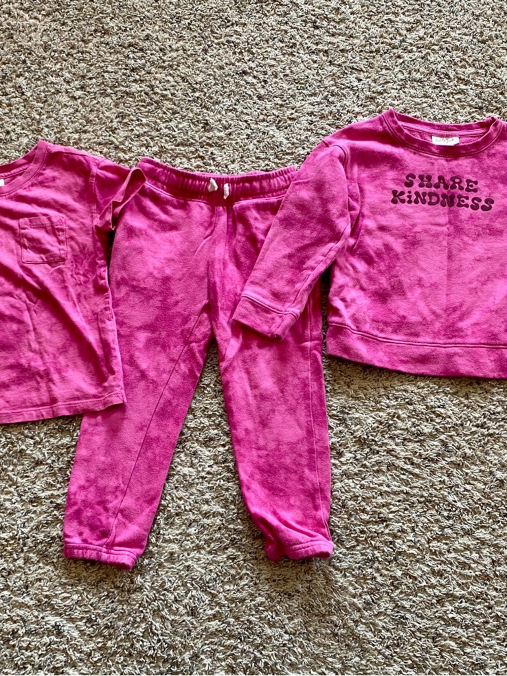 Cat & Jack Bright Pink 'Share Kindness' Matching Set